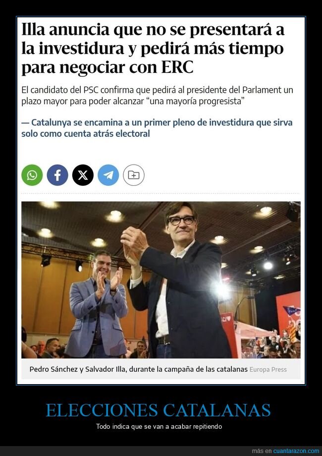 illa,investidura,negociar,erc,elecciones catalanas,políticos