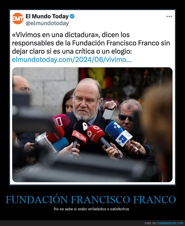 crítica,dictadura,el mundo today,elogia,francisco franco,fundación