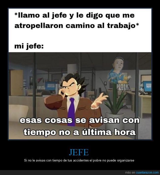 jefe,atropellar,trabajo,avisar