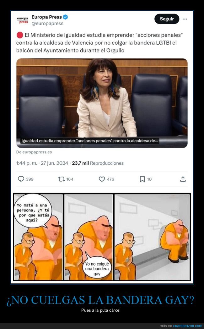 alcaldesa,valencia,bandera gay,colgar,acciones legales