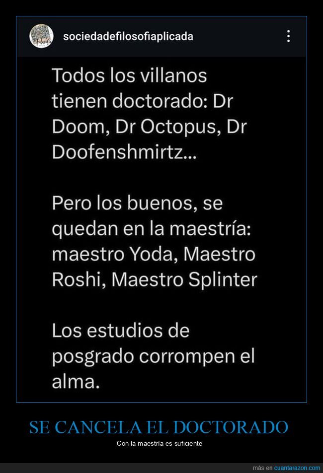 villanos,doctorado,maestría