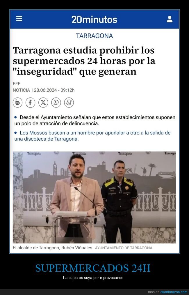 supermercados 24h,prohibir,inseguridad