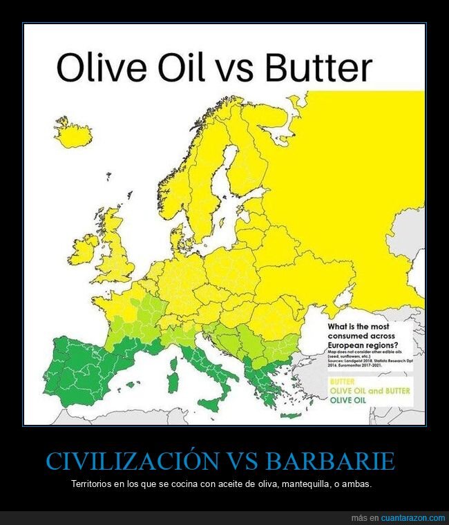 aceite de oliva,mantequella,cocinar,europa,mapas