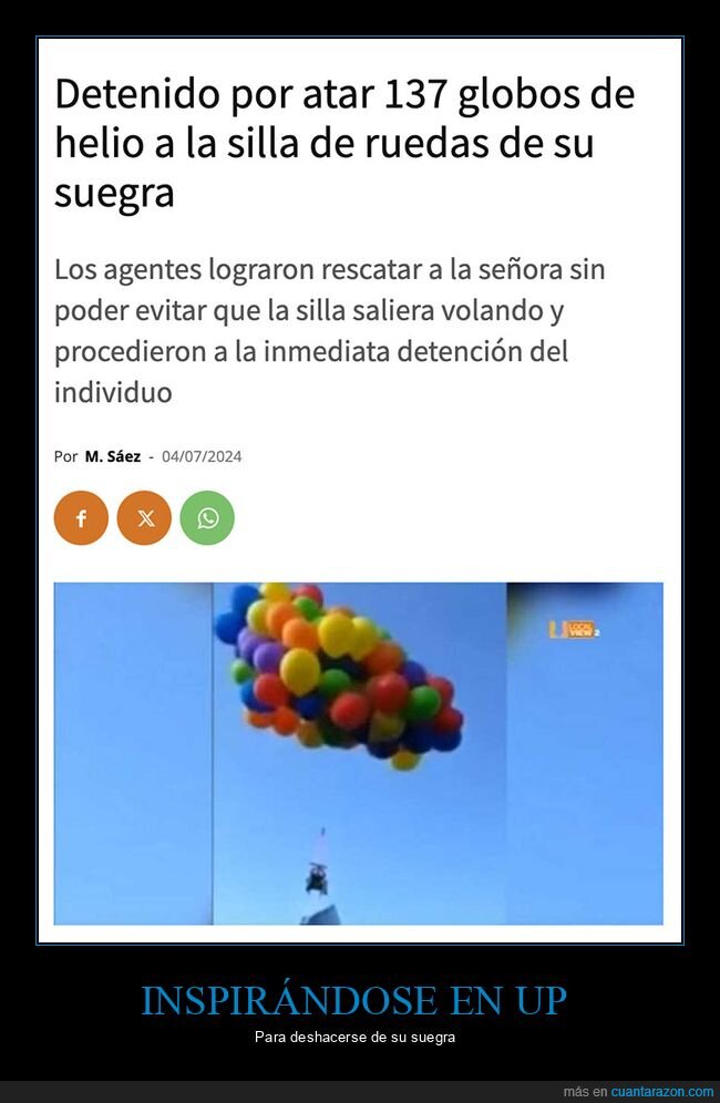 detenido,globos,silla de ruedas,suegra