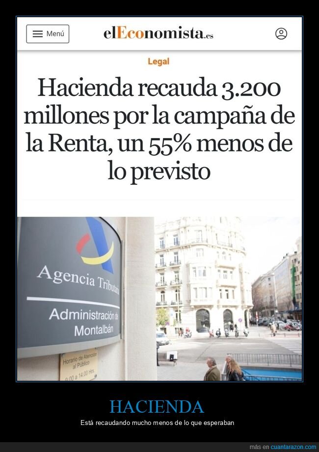 hacienda,recaudar,menos