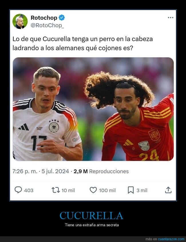 cucurella,pelo,perro,eurocopa