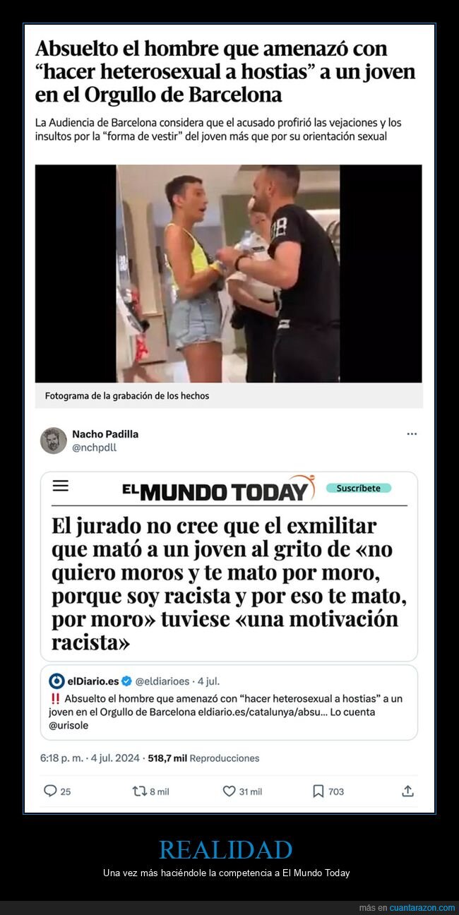 absuelto,amenazar,el mundo today,gay