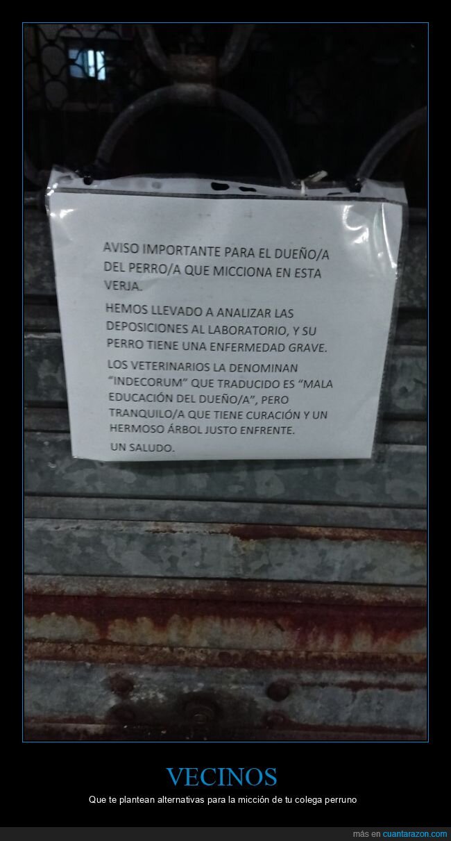 carteles,vecinos,perros,mear,verja