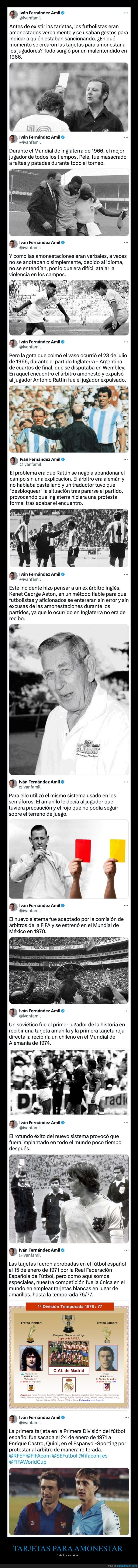 tarjetas,fútbol,origen