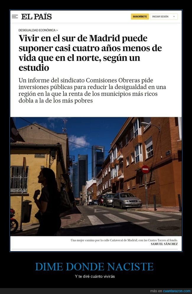 madrid,sur,norte,esperanza de vida