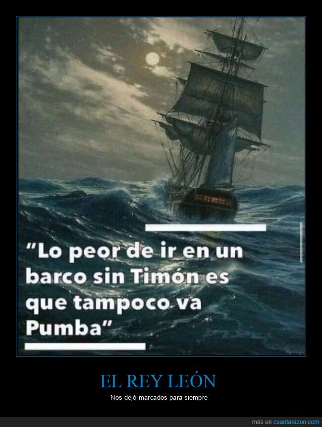 rey león,timon,pumba,barco,deriva