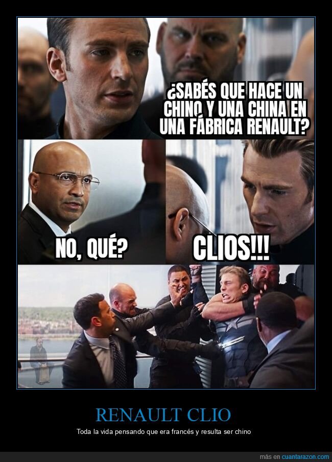 capitan america,chistaco,renault,chinos,clio