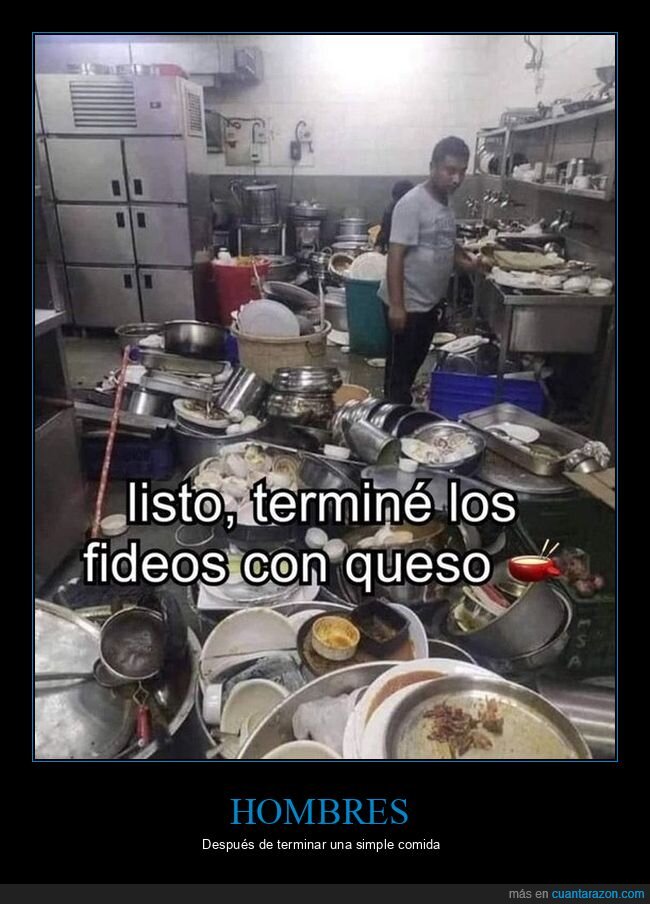 hombres,cocina,desorden,sucio