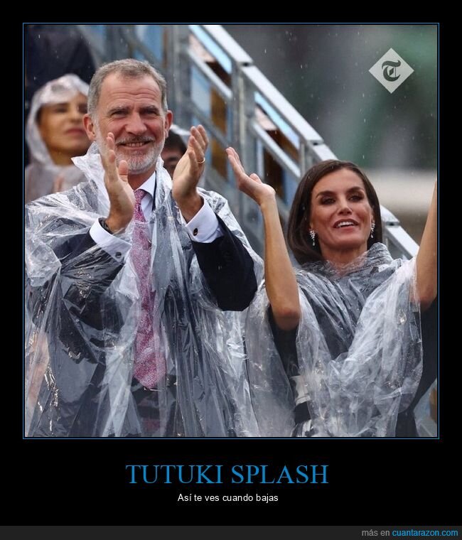 rey felipe,letizia,chubasquero,tutuki splash