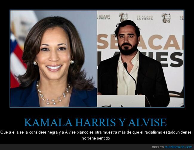 alvise,blanco,kamala harris,negra,políticos