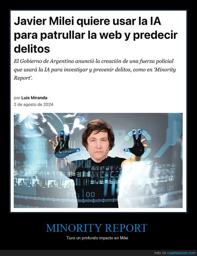 delitos,milei,minority report,políticos,predecir