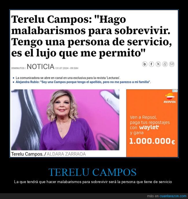 lujo,servicio,sobrevivir,terelu campos