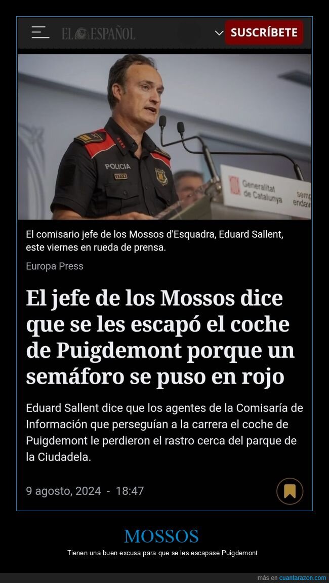 mossos,escapar,puigdemont,semáforo