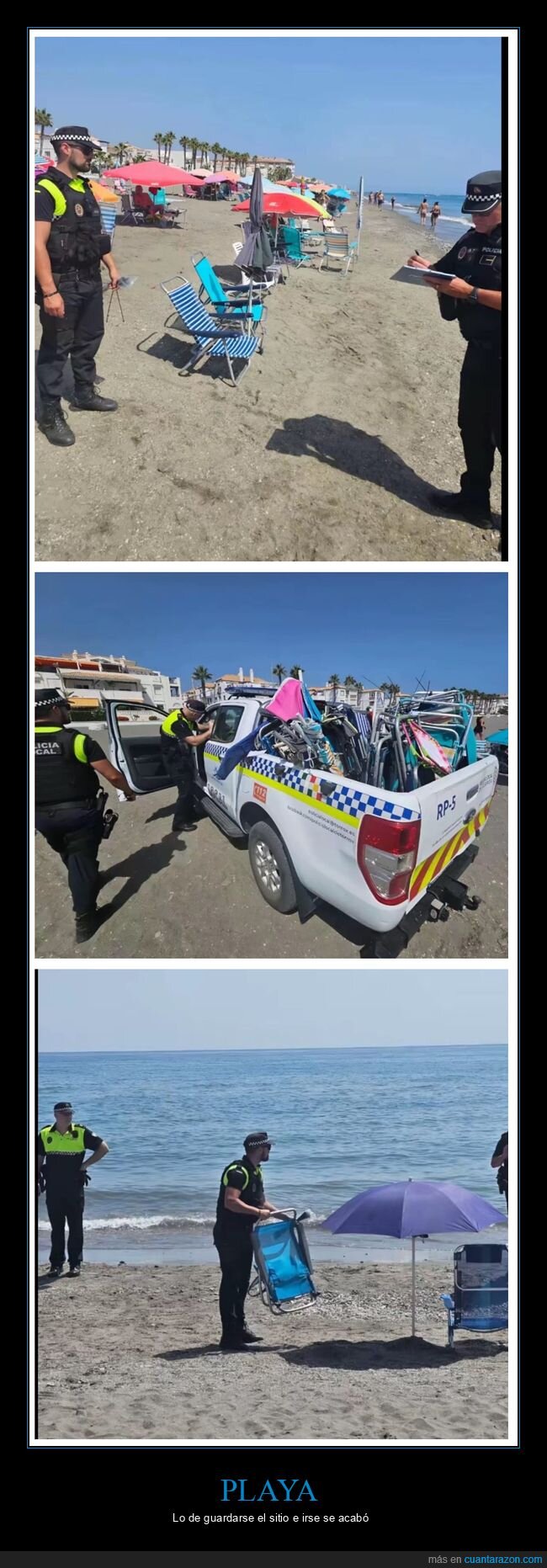 playa,sillas,policía