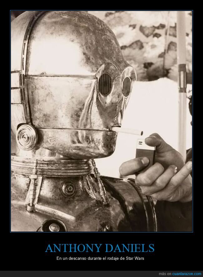 3po,anthony daniels,cine,fumando,star wars