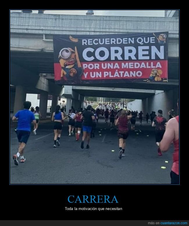 correr,medalla,plátano