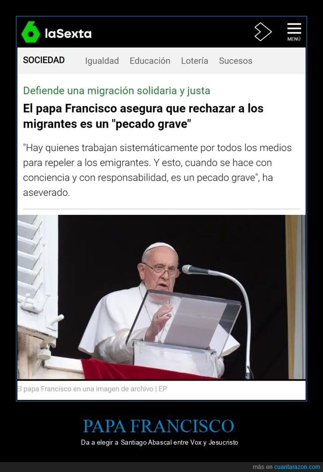 papa,migrantes,pecado