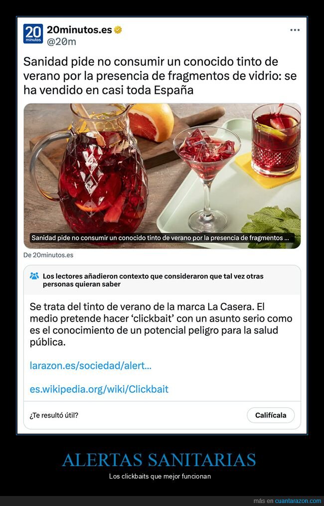 clickbait,sanidad,tinto de verano,vidrio