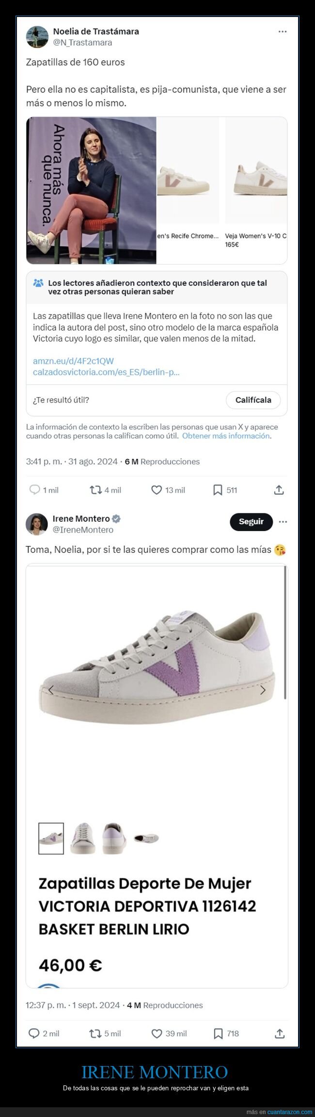 irene montero,zapatillas,políticos,fails