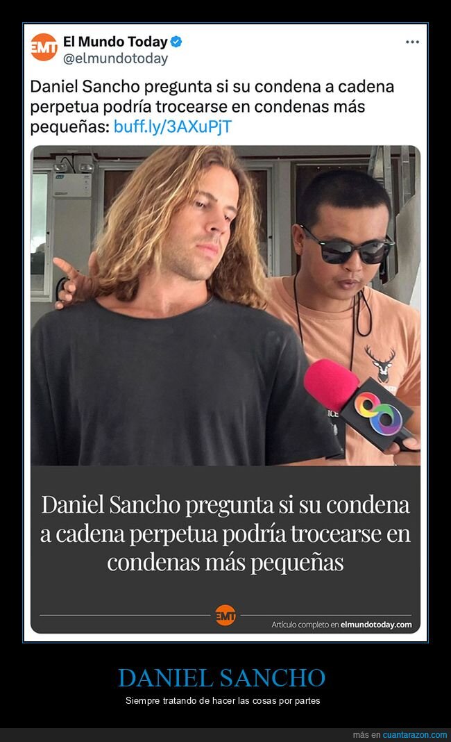 cadena perpetua,condena,daniel sancho,el mundo today,trocear