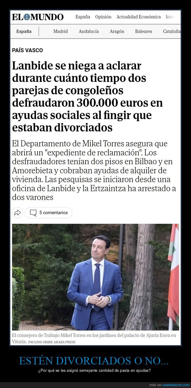 lanbide,defraudar,ayudas sociales,congoleños,divorciados