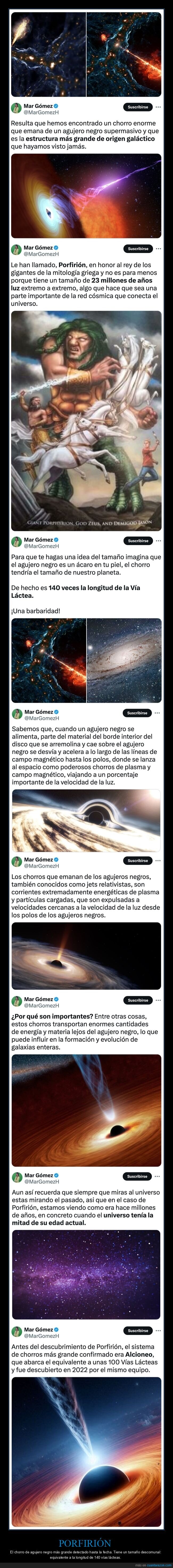 porfirión,chorro de agujero negro