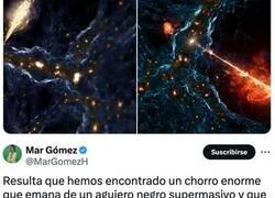 Enlace a Encuentran el chorro de agujero negro más grande detectado hasta la fecha.