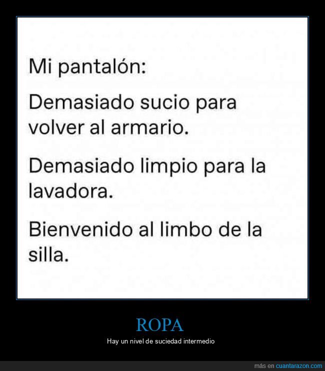 ropa,pantalón,sucio,limpio,silla