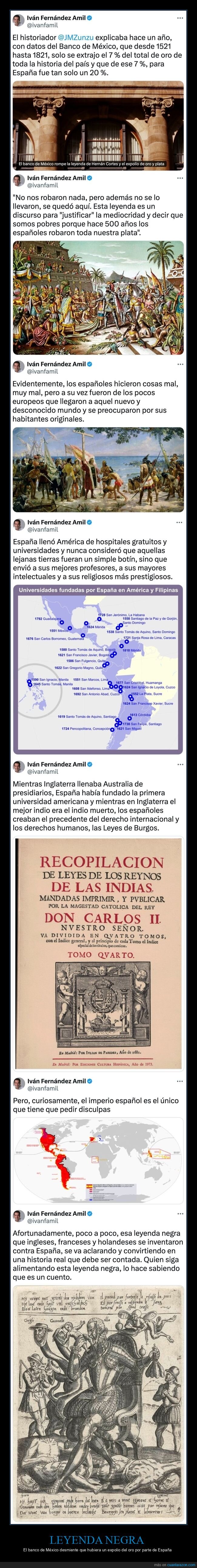españa,méxico,oro,leyenda negra