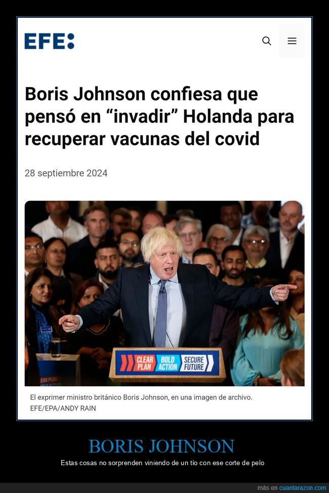boris johnson,invadir,holanda,vacunas,políticos