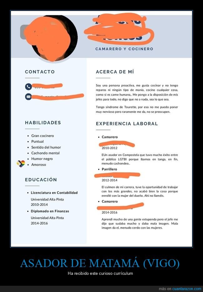 restaurante,curr&iacute;culum