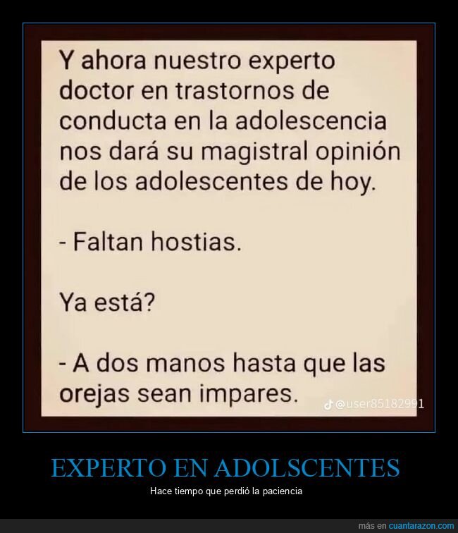 experto,conducta,adolescentes,hostias