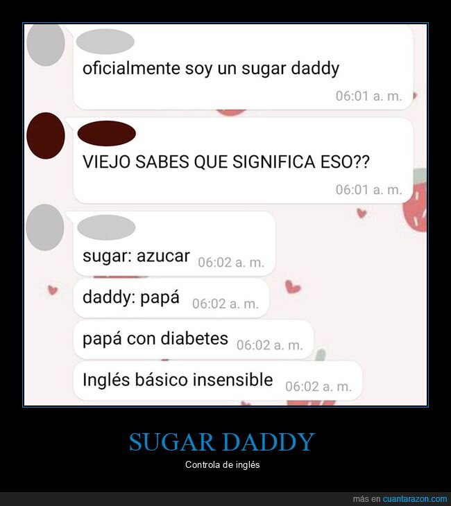 diabetes,inglés,sugar daddy