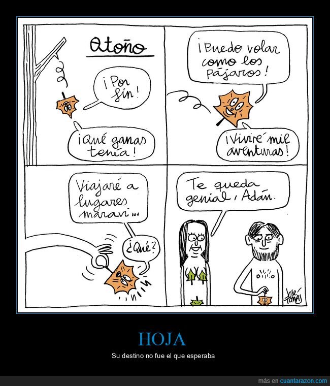 hoja,otoño,adán y eva