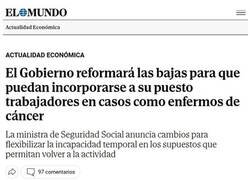 Enlace a El cáncer ya no será motivo suficiente para faltar al trabajo