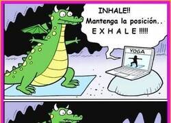Enlace a Dragón practicando yoga