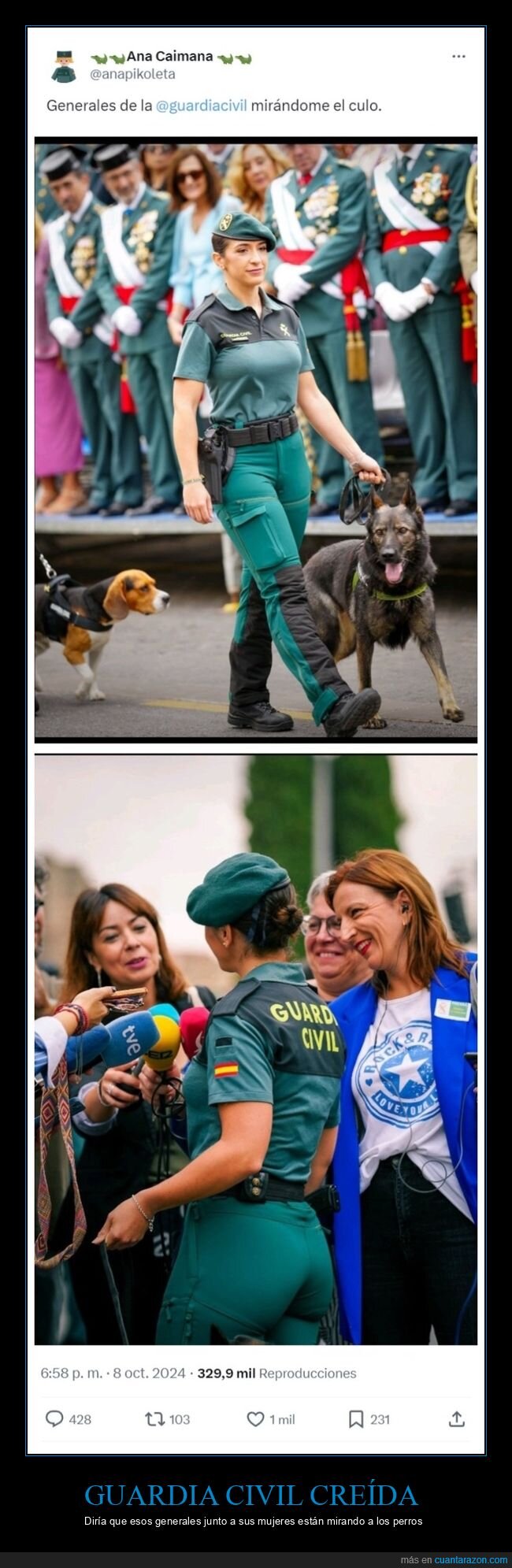 guardia civil,mirando,culo,perros
