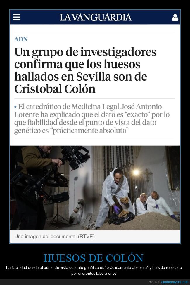 cristobal colón,huesos