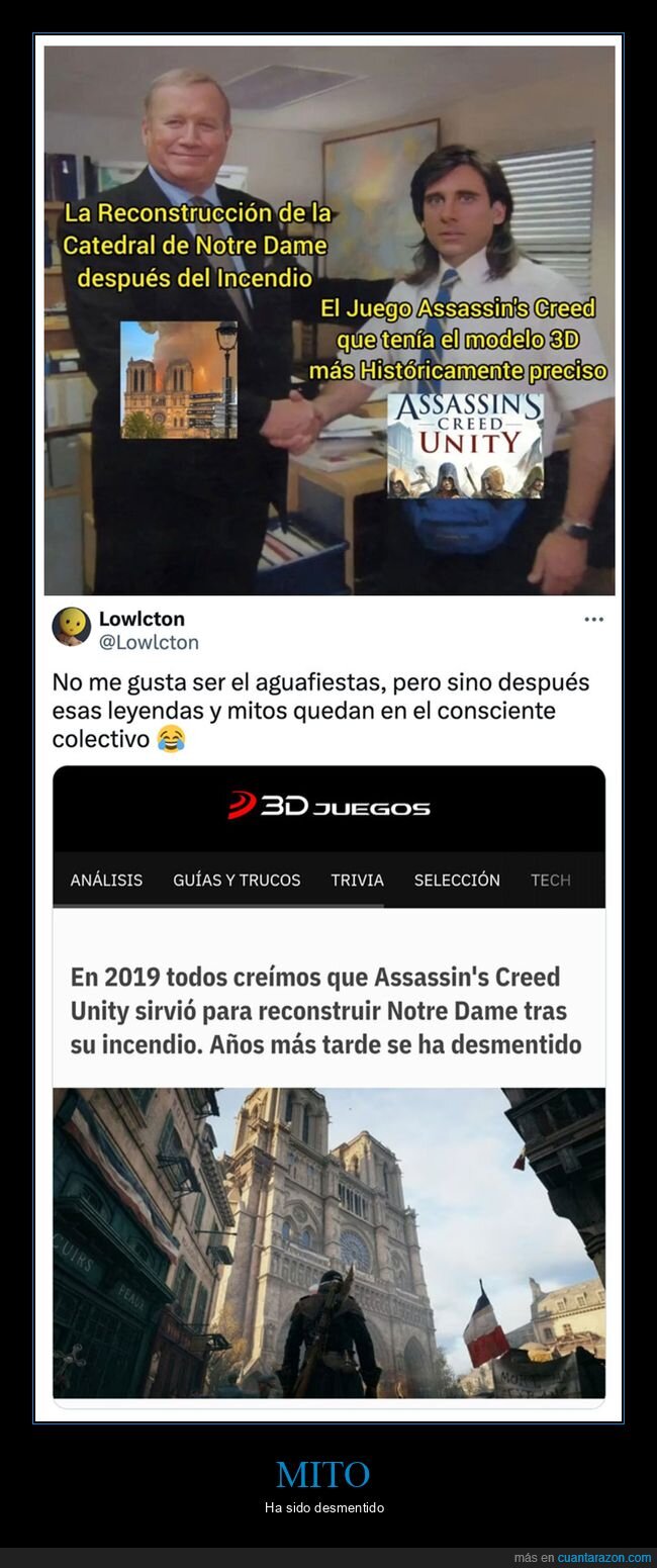 assasin's creed,incendio,mito,notre dame,reconstruir