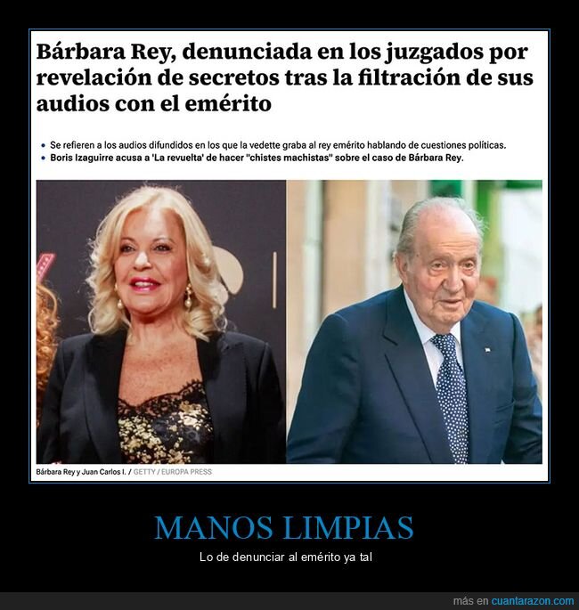 bárbara rey,denuncia,juan carlos i,manos limpias