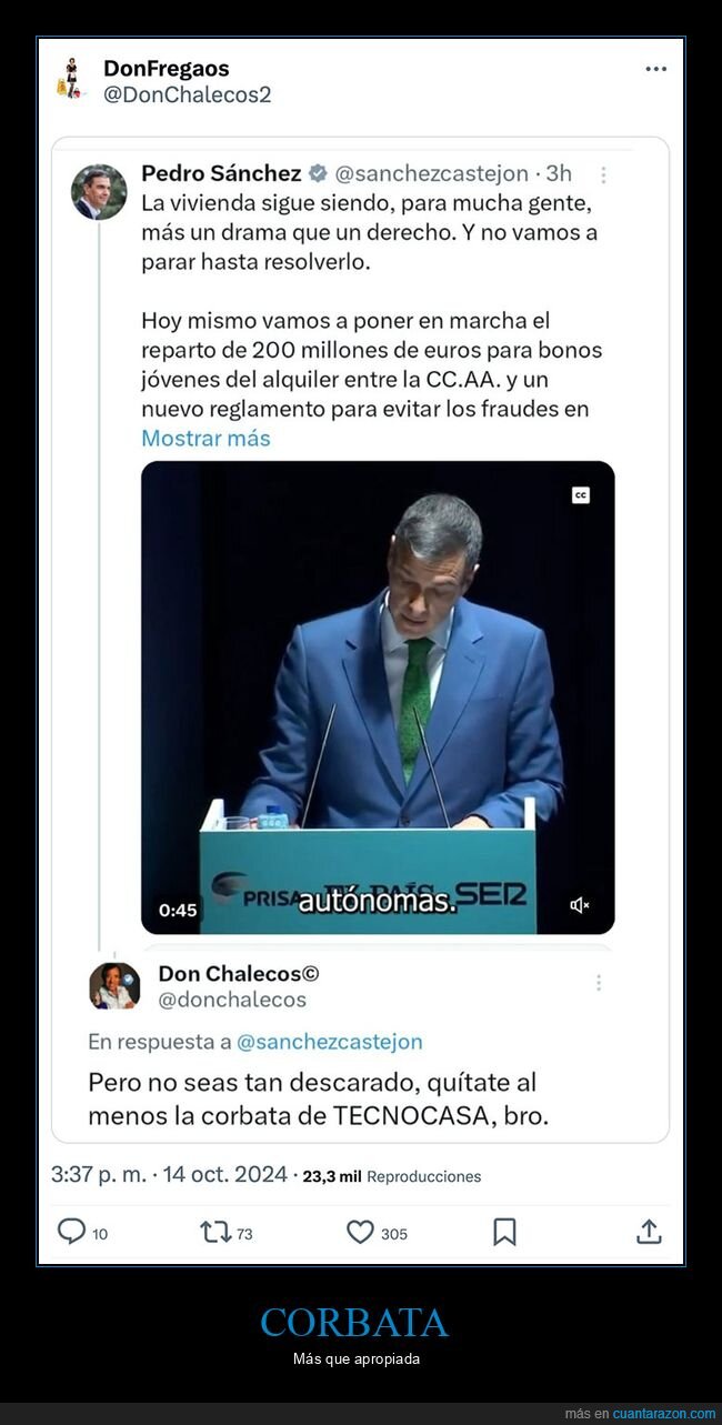 alquileres,corbata,pedro sánchez,políticos,tecnocasa