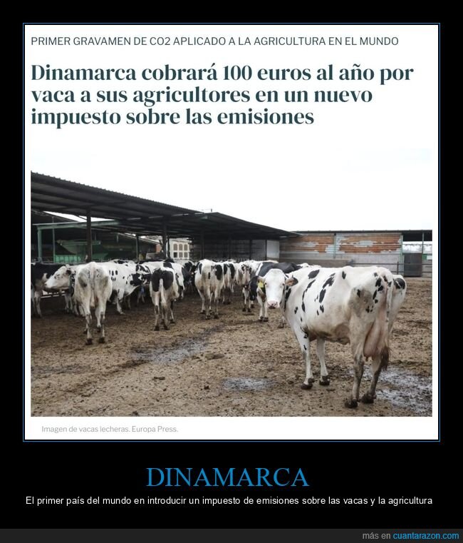 dinamarca,impuesto,emisiones,vacas