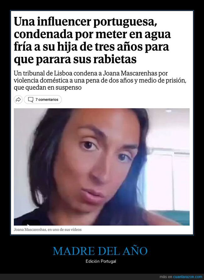agua fría,hija,influencer,madre,padres del año,portuguesa