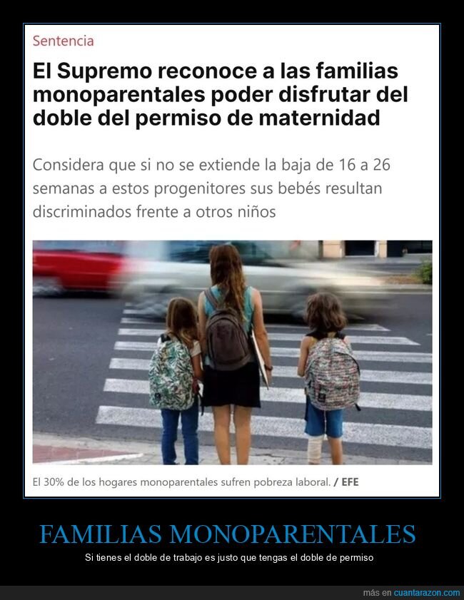 familias monoparentales,permiso de maternidad