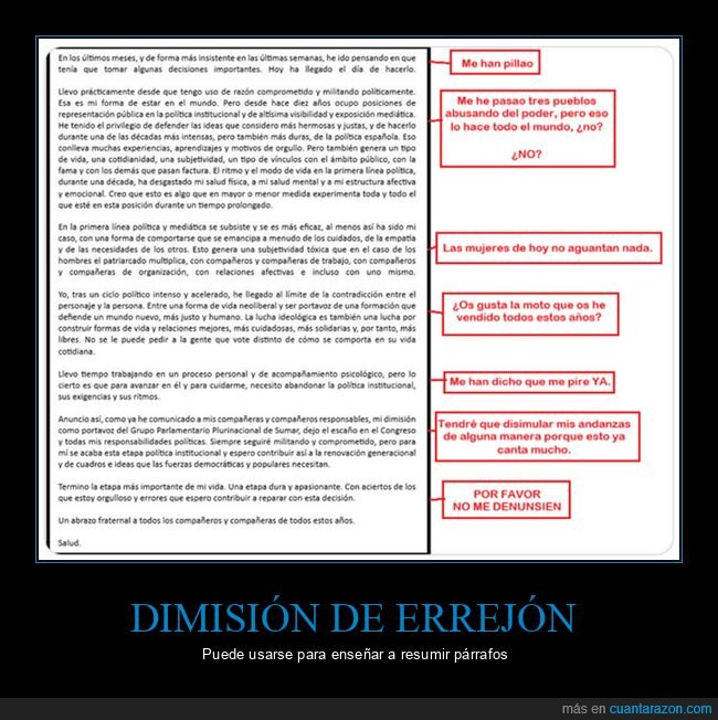 íñigo errejón,dimisión,políticos